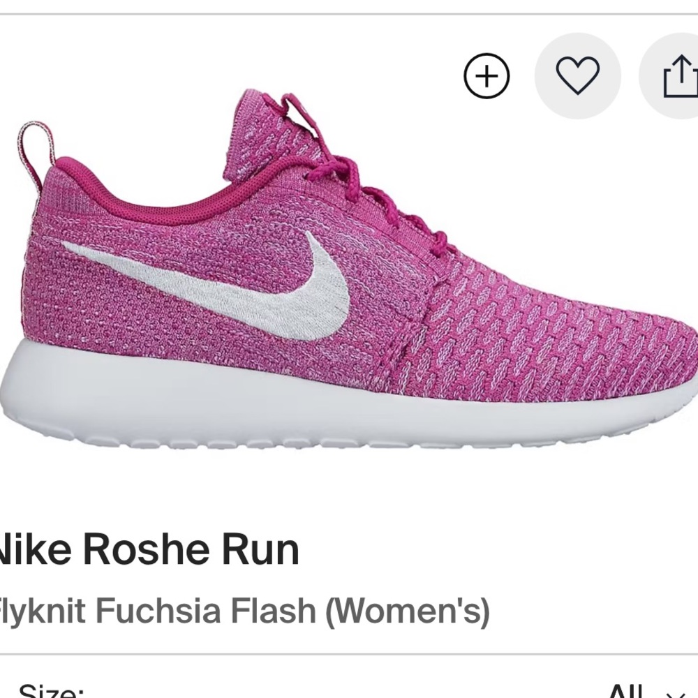 Nike Roshe Run Flyknit Sneakers in Fuchsia Flash 7.5